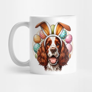 Welsh Springer Spaniel Embraces Easter with Bunny Ears Mug